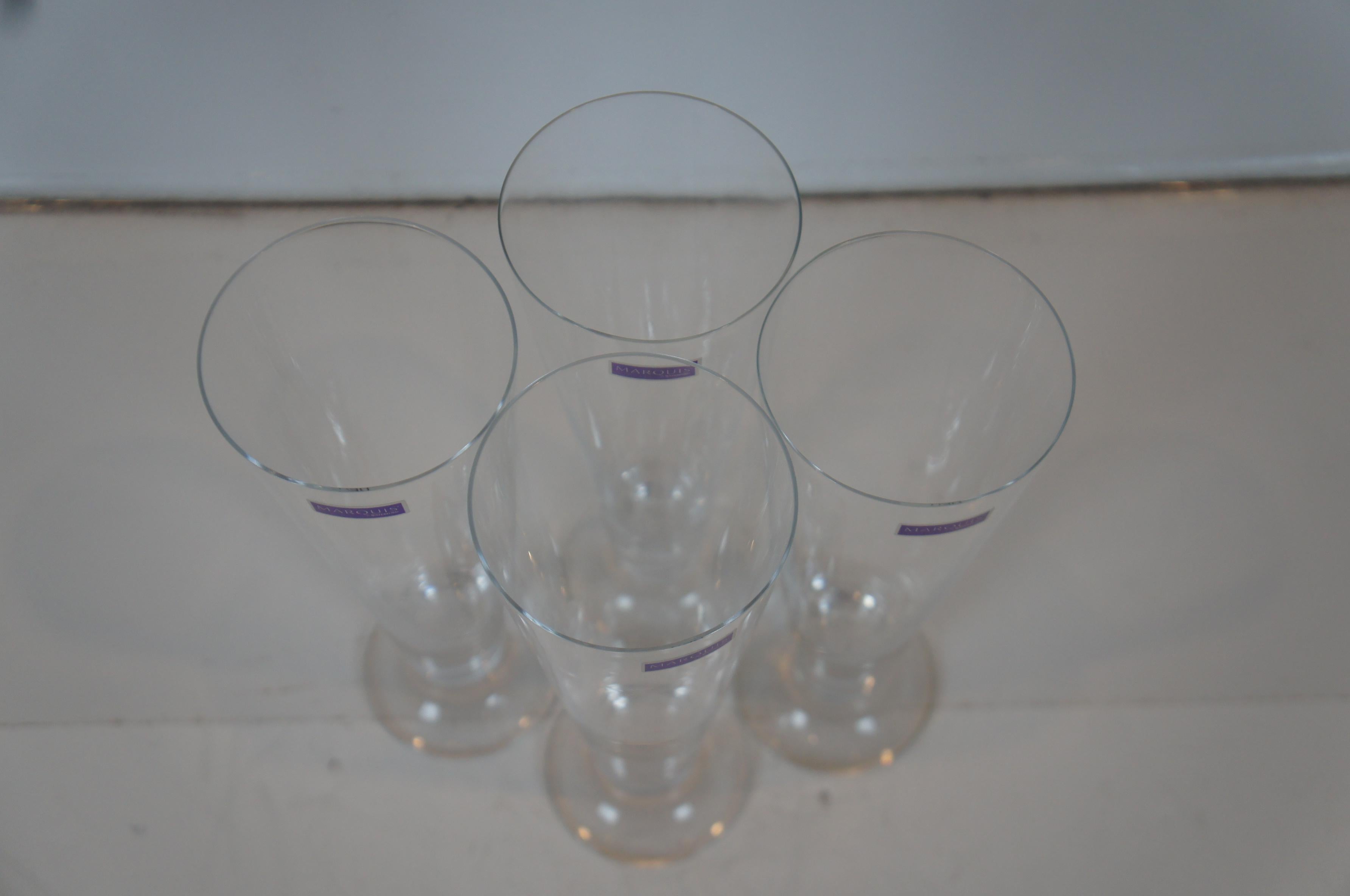 Modern Set of 4 Waterford Marquis Crystal Vintage Pilsner Glasses Beer Germany 102087M