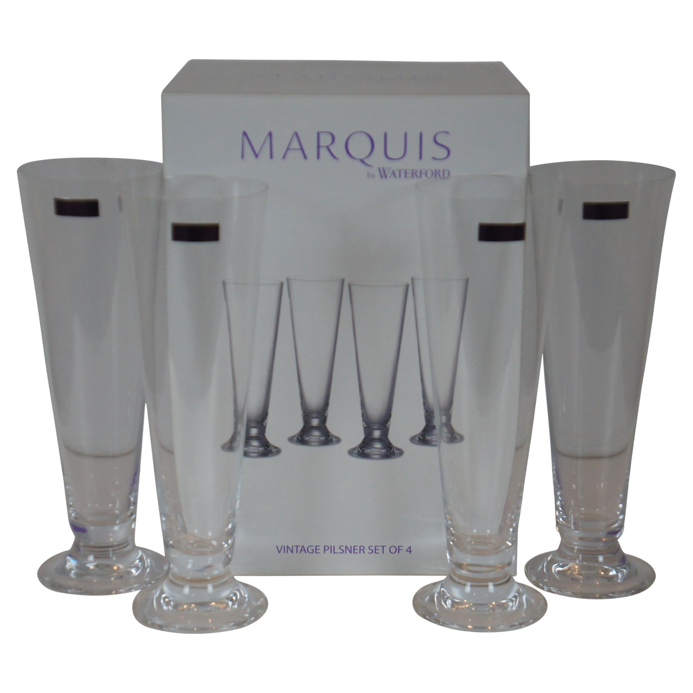 Set of 4 Waterford Marquis Crystal Vintage Pilsner Glasses Beer Germany 102087M