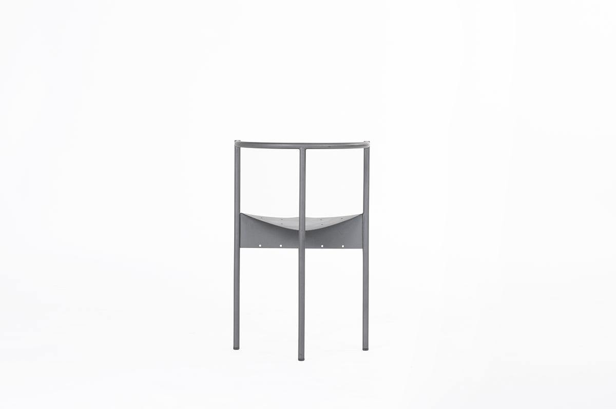 Metal Set of 4 Wendy Wright chairs by Philippe Starck for Disform 1986 For Sale