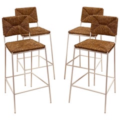 Set di 4 sgabelli da banco 'Campagne' bianchi di Design Frères