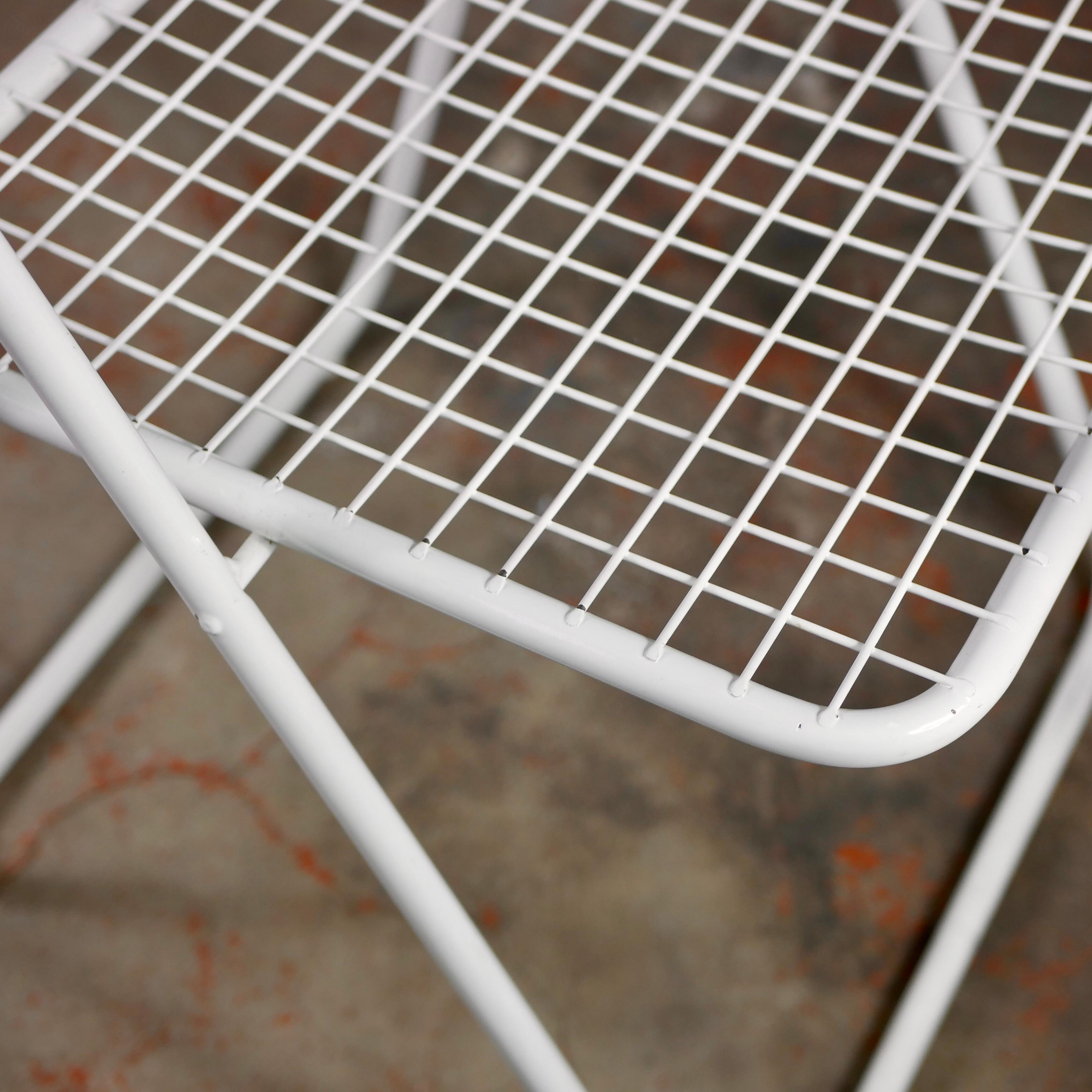 Set of 4 White Folding Ted Net Chairs by Niels Gammelgaard for Ikea, 1980s 6