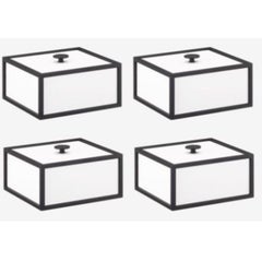 Set of 4 White Frame 14 Box by Lassen