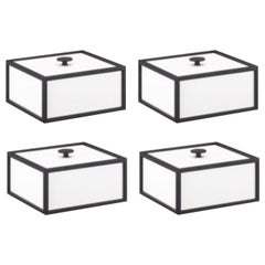 Set di 4 scatole con cornice bianca 14 di By Lassen