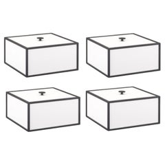 Set of 4 White Frame 20 Box by Lassen