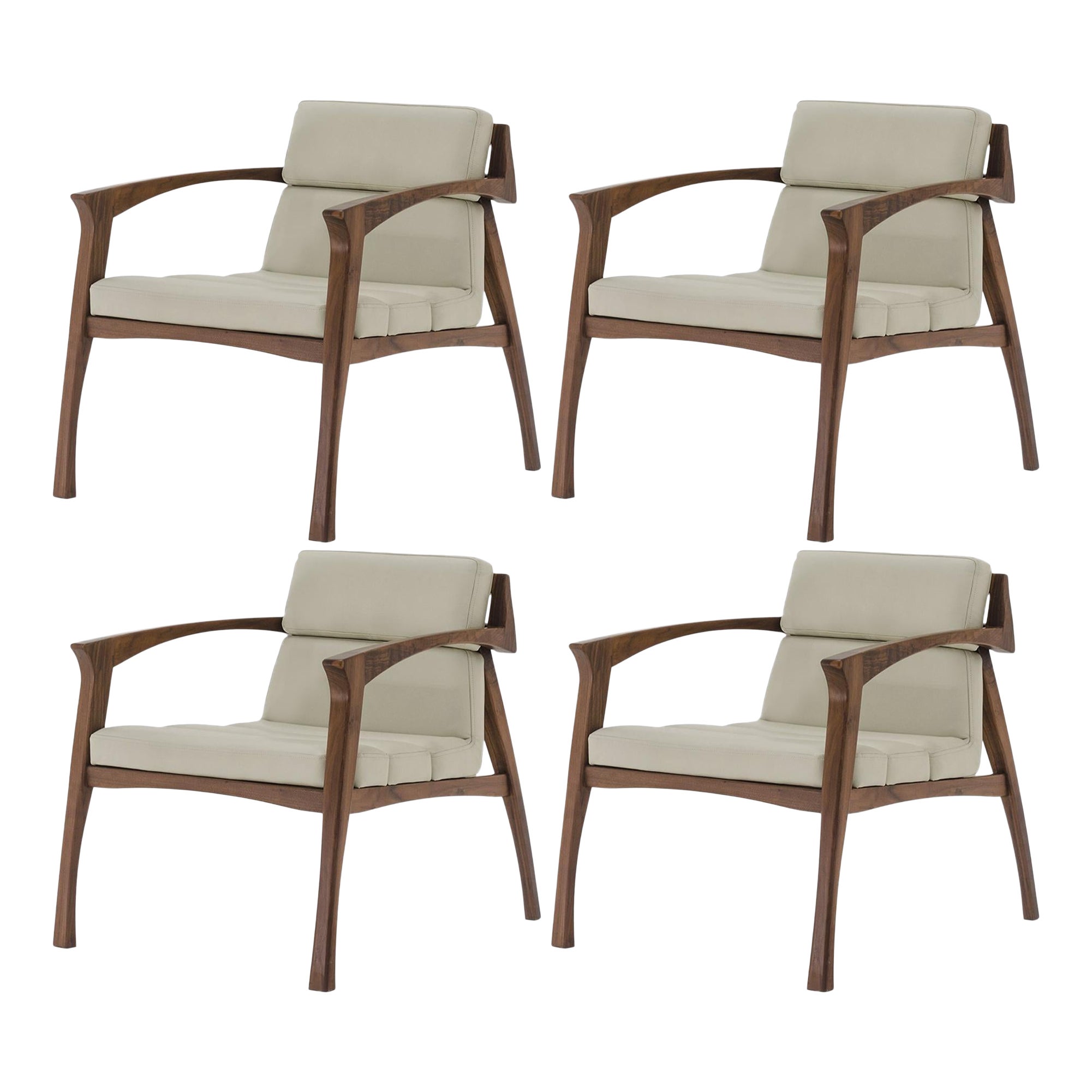 Ensemble de 4 fauteuils Helmut blancs par Arturo Verástegui en vente