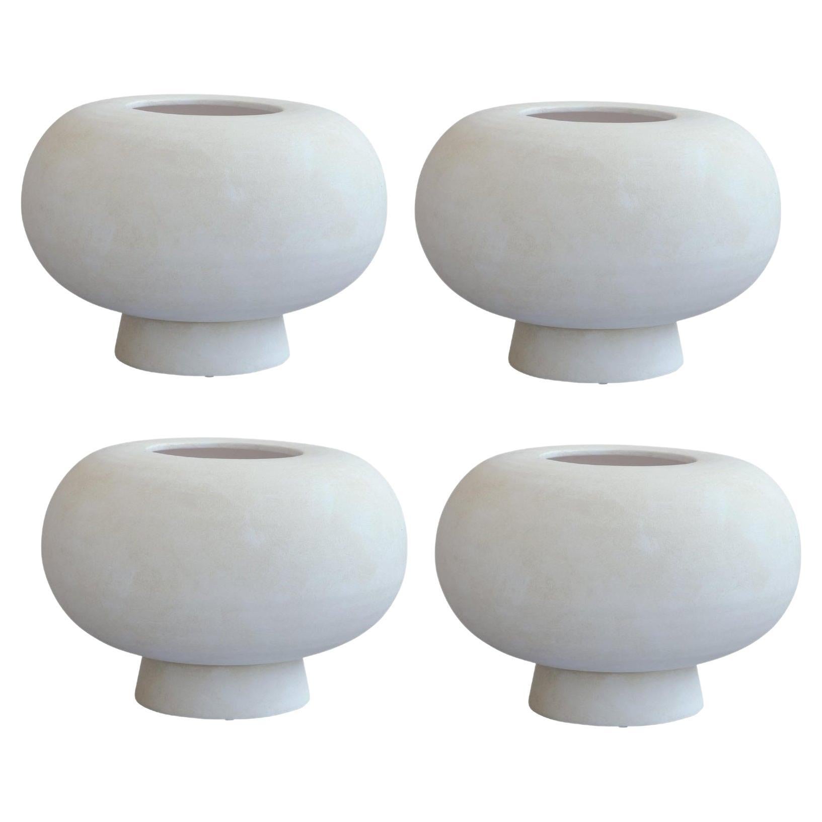 Set of 4 White Kabin Vase Fat by 101 Copenhagen For Sale