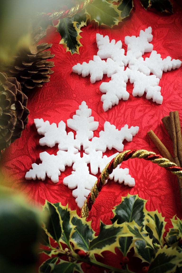 White Marble Coasters, Christmas Tree Decoration Set of 4 Tableware ...