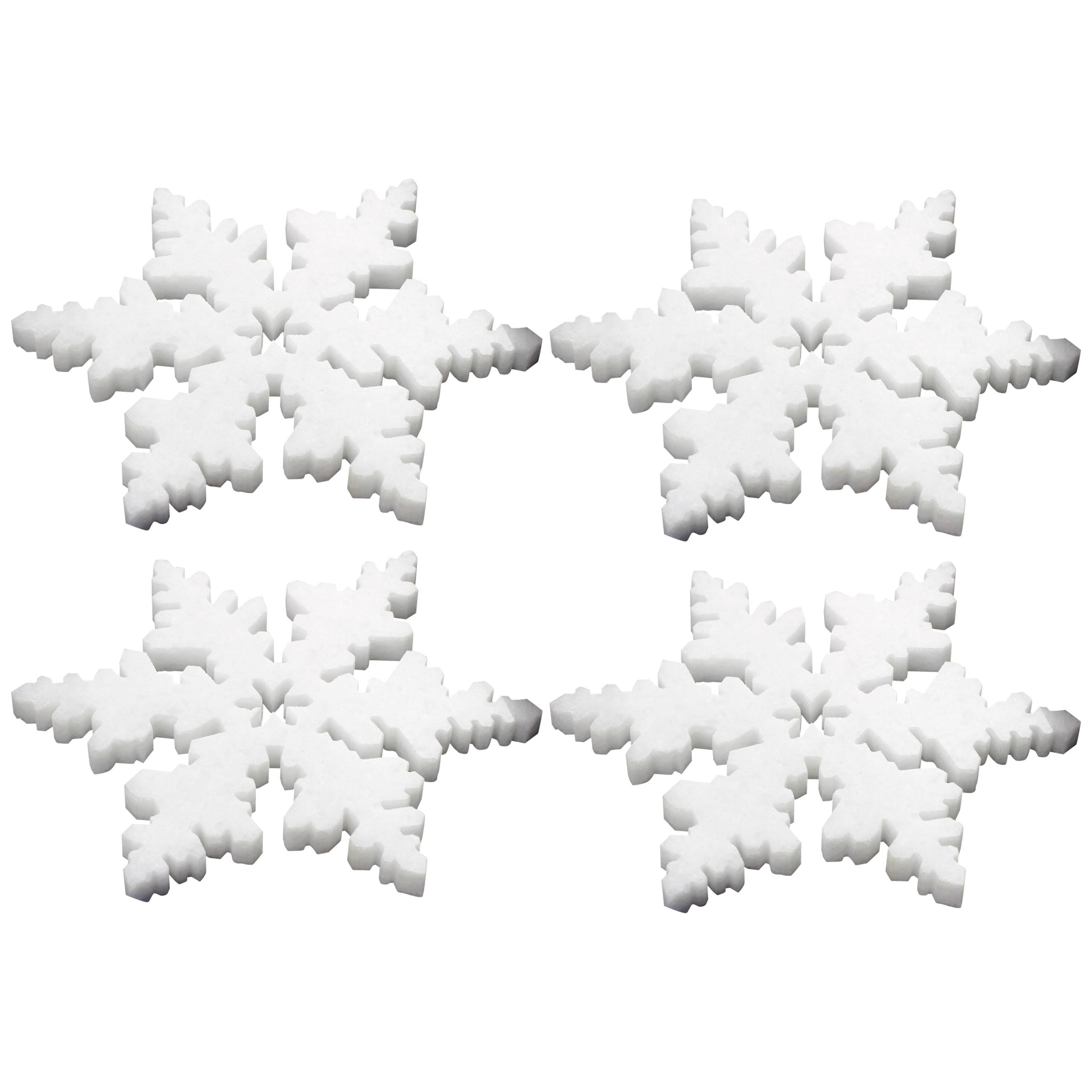 Set aus 4 Untersetzern aus weißem Marmor, Weihnachtsbaum-Dekoration, Italien