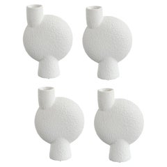 Set of 4 White Medio Sphere Vase Bubl by 101 Copenhagen