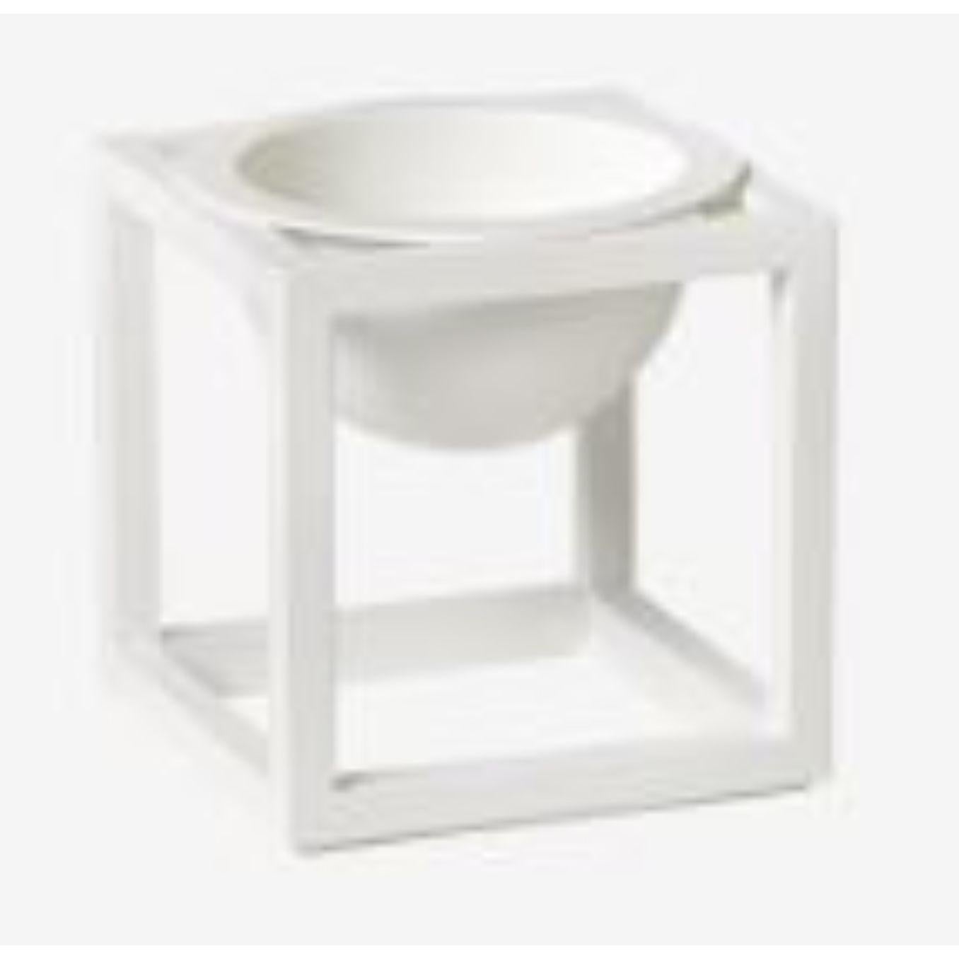 Modern Set of 4 White Mini Kubus Bowls by Lassen For Sale