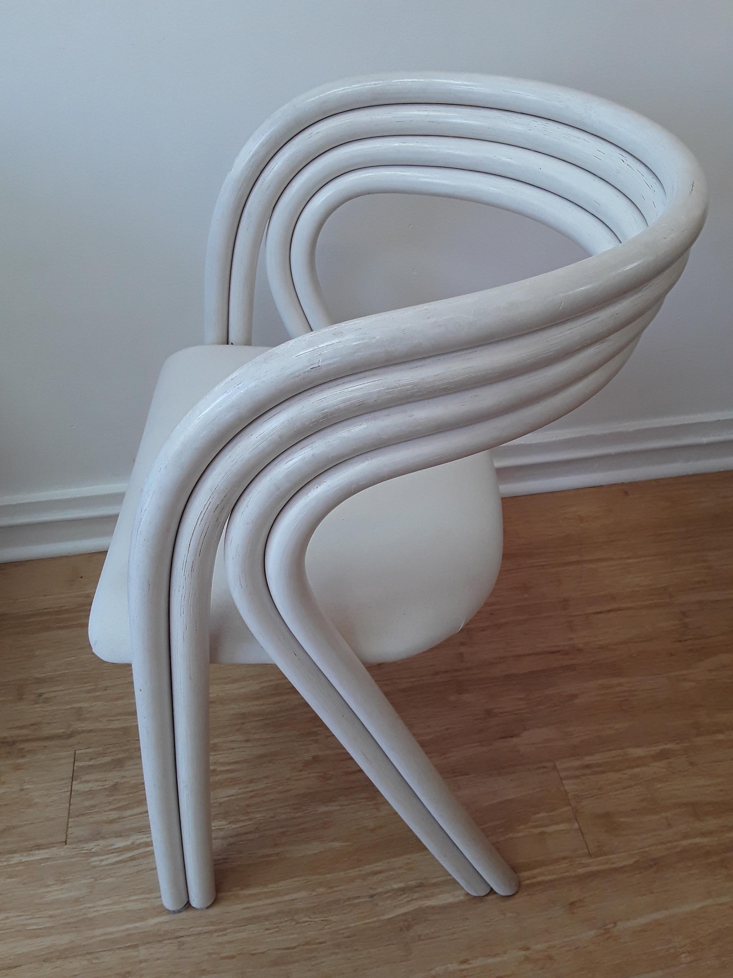 Set of 4 White Painted Dutch Bentwood Armchairs by Jan des Bouvrie for Rohé Noor 1