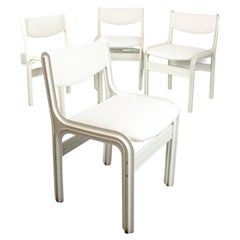 Set of 4 white PVC chairs - Studio Kastilia - Italy - c. 1970