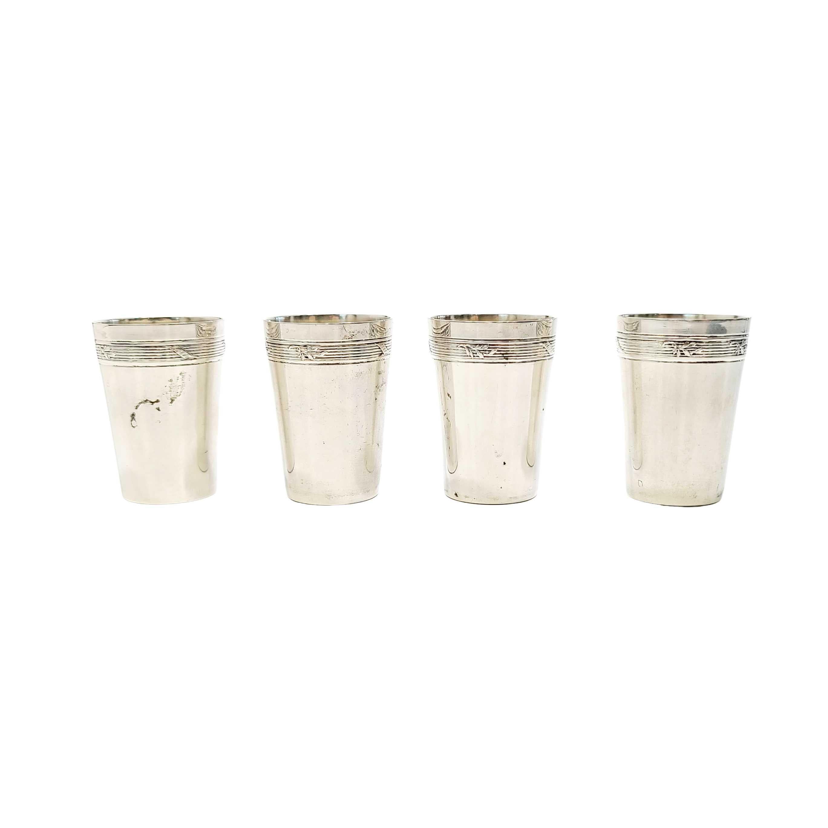 Set of 4 Wilhelm Binder for L. Bertsch 800 Silver Nesting Shot Glasses In Good Condition In Washington Depot, CT