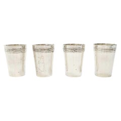 Vintage Set of 4 Wilhelm Binder for L. Bertsch 800 Silver Nesting Shot Glasses