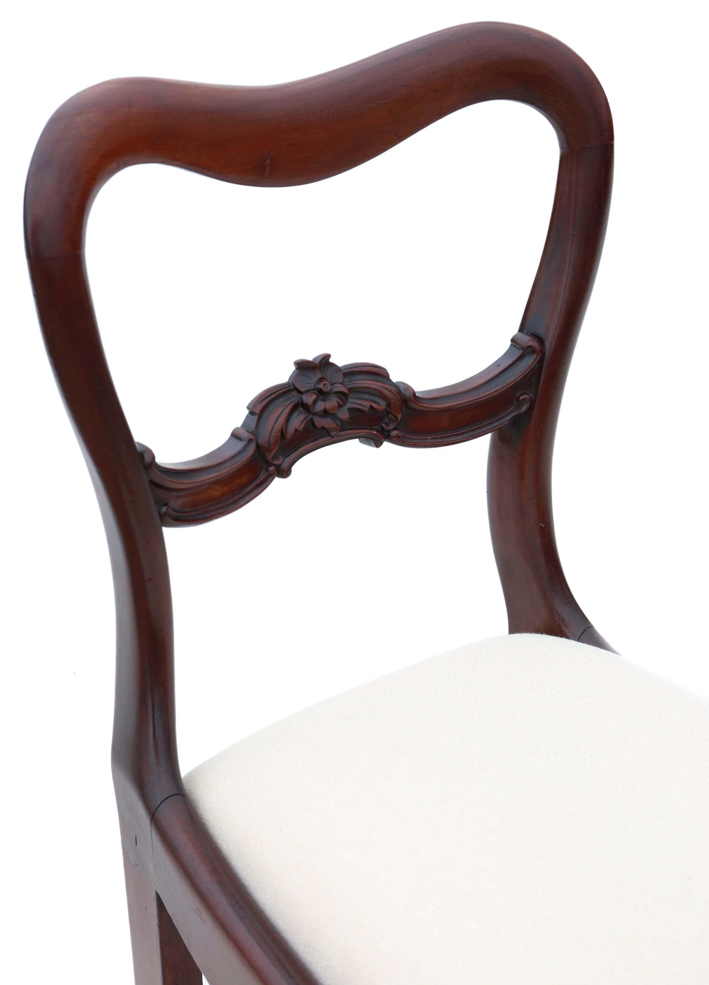 Set of 4 William IV Mahogany Balloon Back Dining Chairs In Good Condition In Wisbech, Cambridgeshire