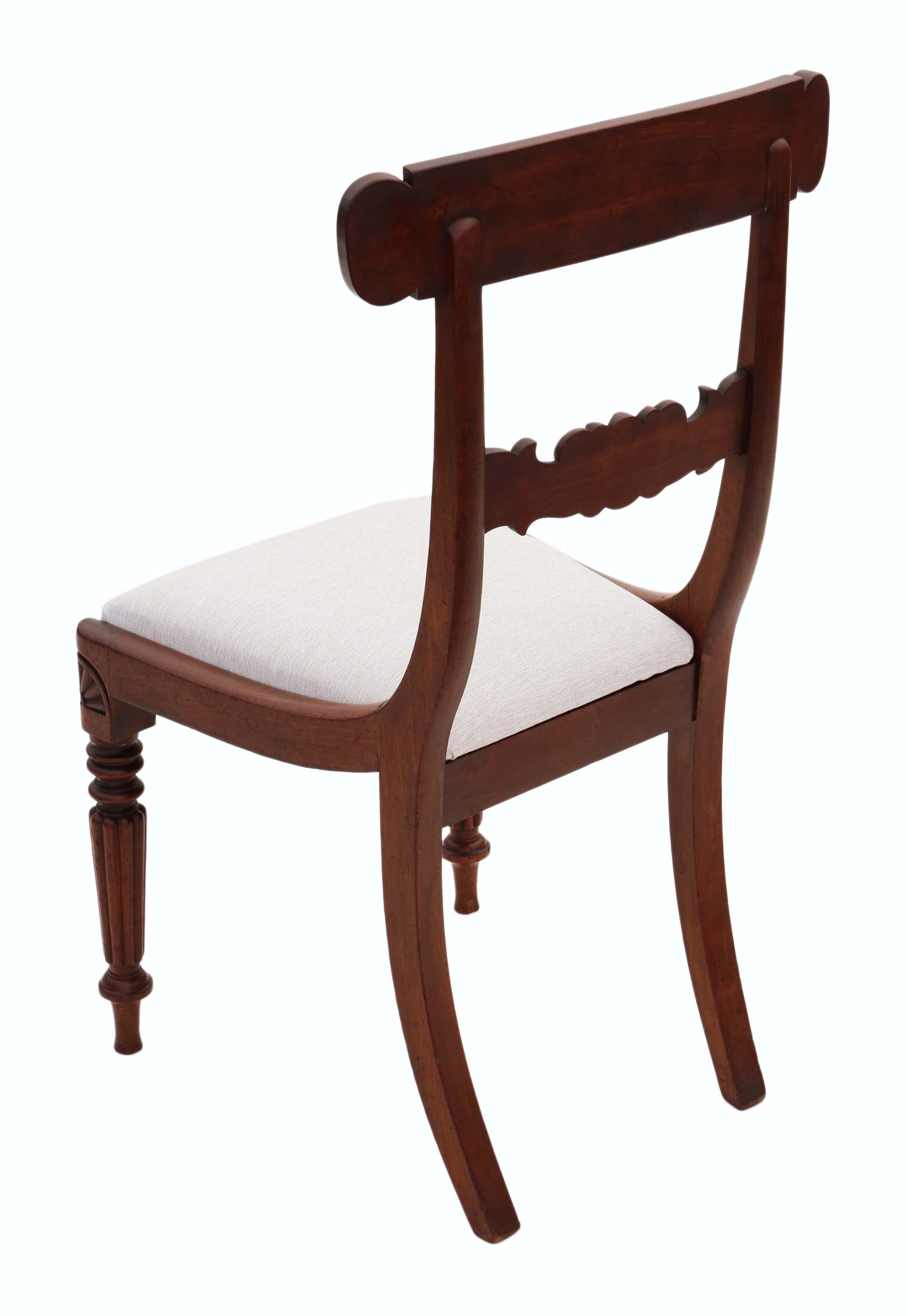 Set of 4 William IV Mahogany Bar Back Dining Chairs For Sale at 1stDibs