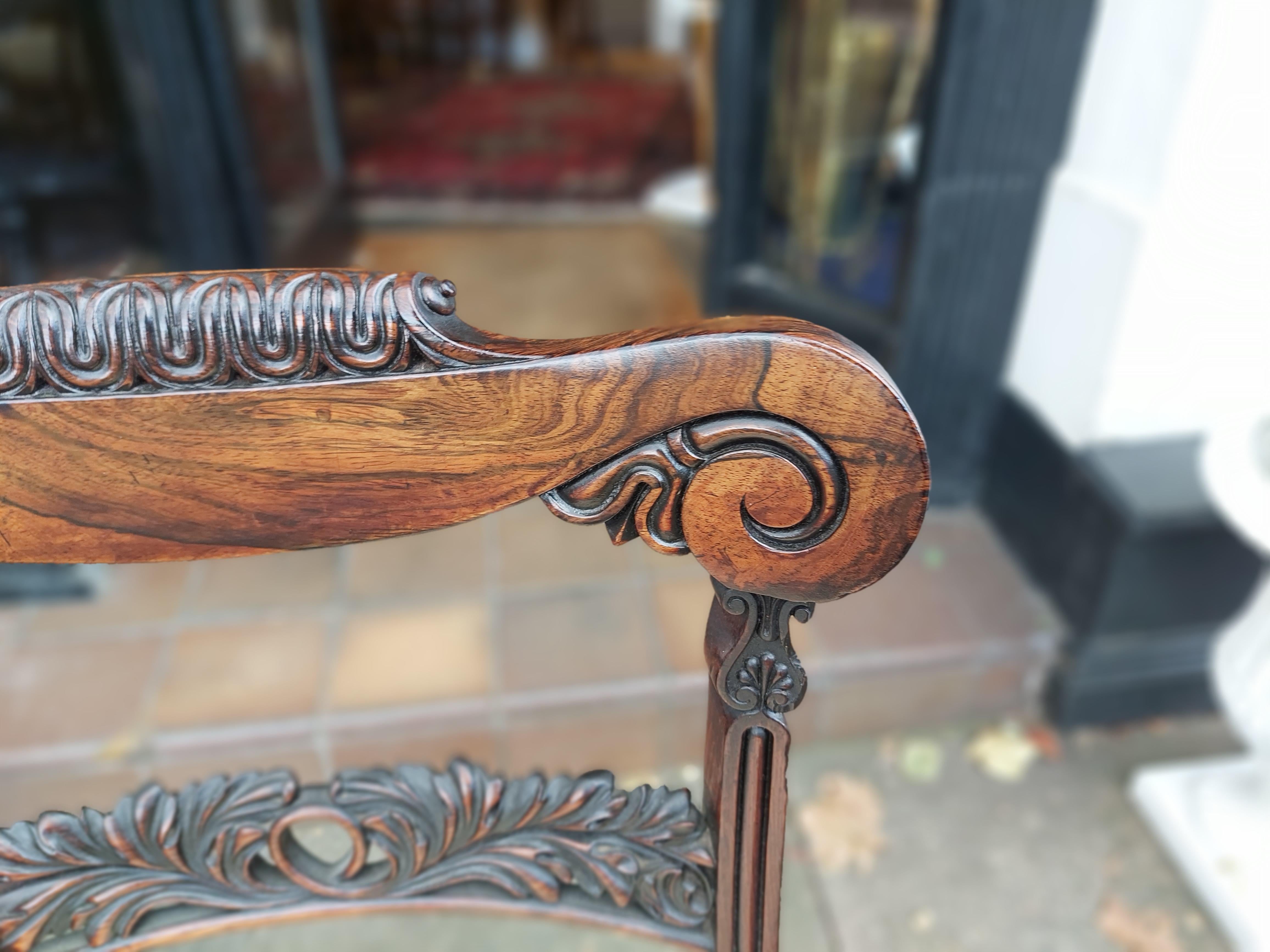 Guglielmo IV Set di 4 sedie da pranzo William IV Rosewood in vendita