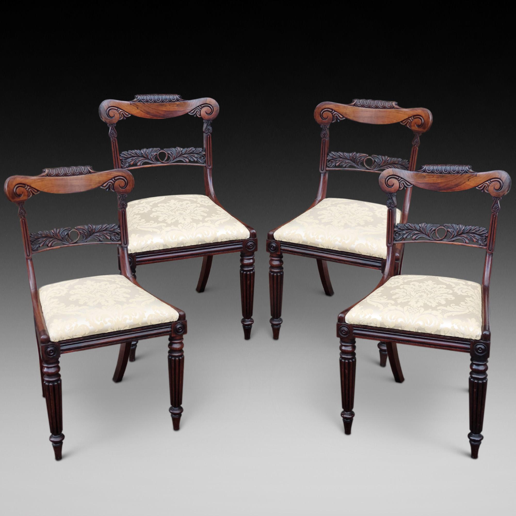 Set di 4 sedie da pranzo William IV Rosewood in vendita 2
