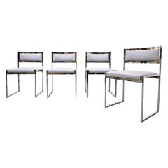 Set of 4 Italian Mid Century Chairs Willy Rizzo - 1970s.