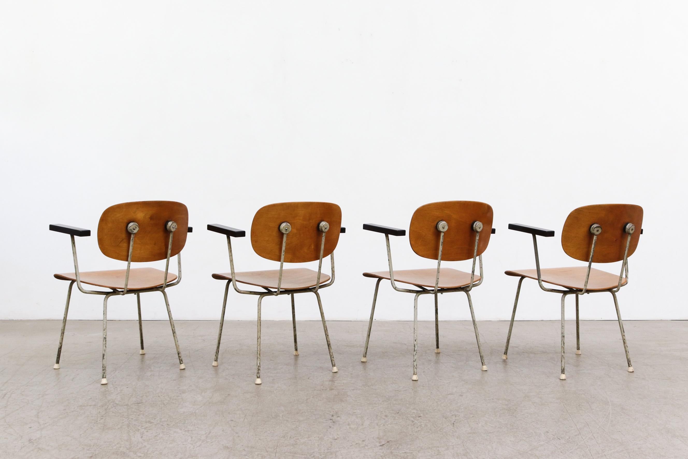 4er-Set  Wim Rietveld Modell „216“ Sessel für Gispen (Emailliert) im Angebot