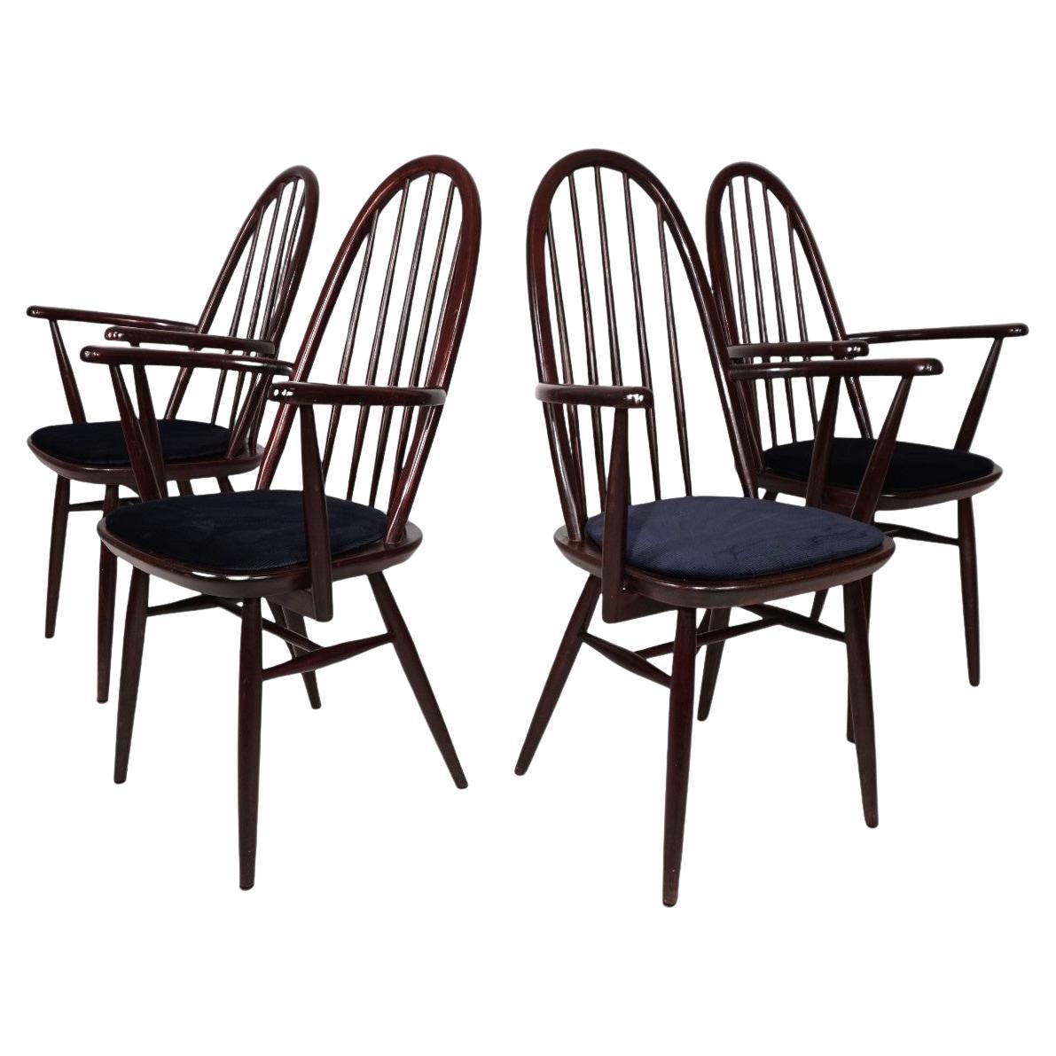 Set of 4 Windsor chairs, 1960