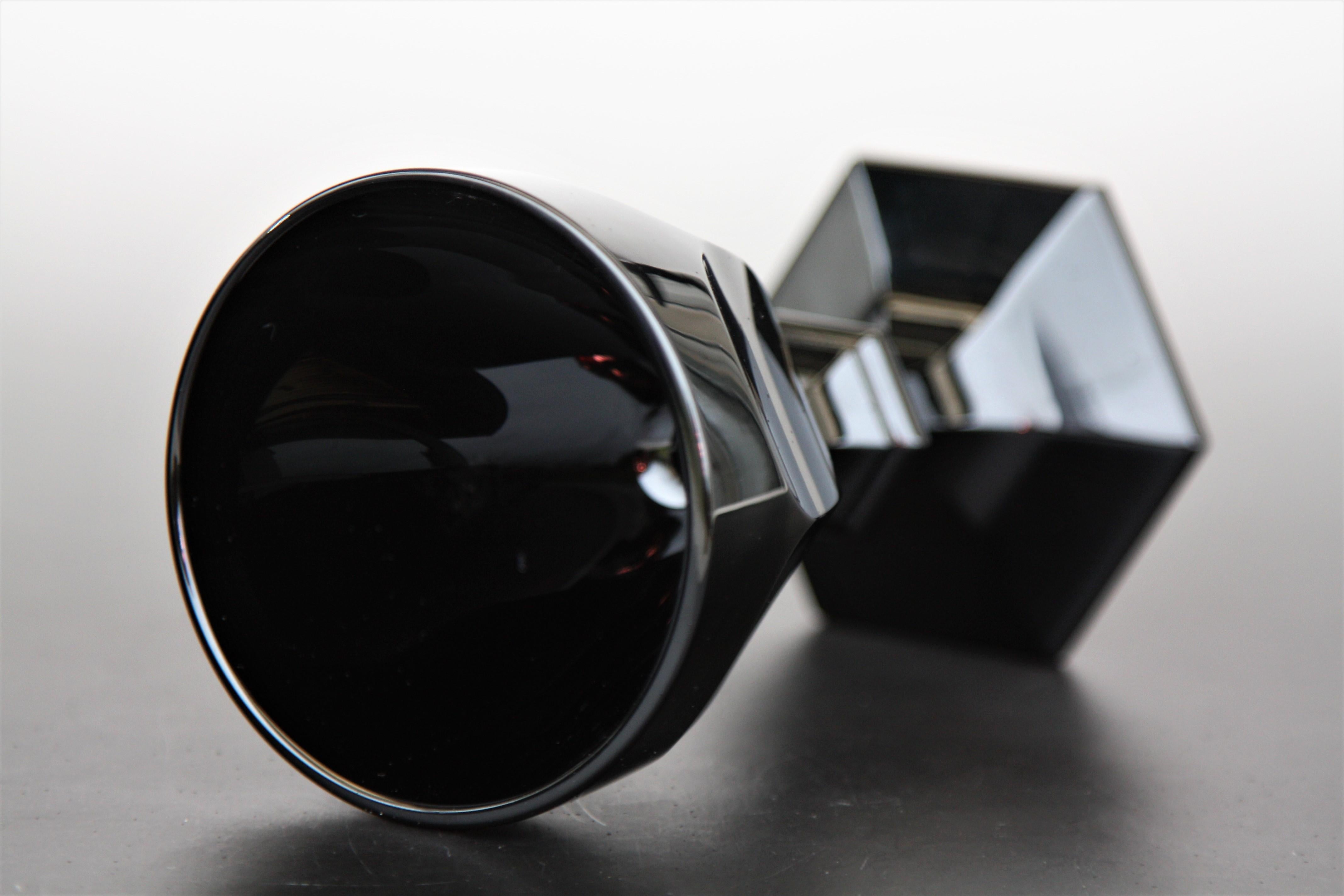 Set of 6 Wine glasses in Baccarat black crystal Harcourt Imparfait model 2