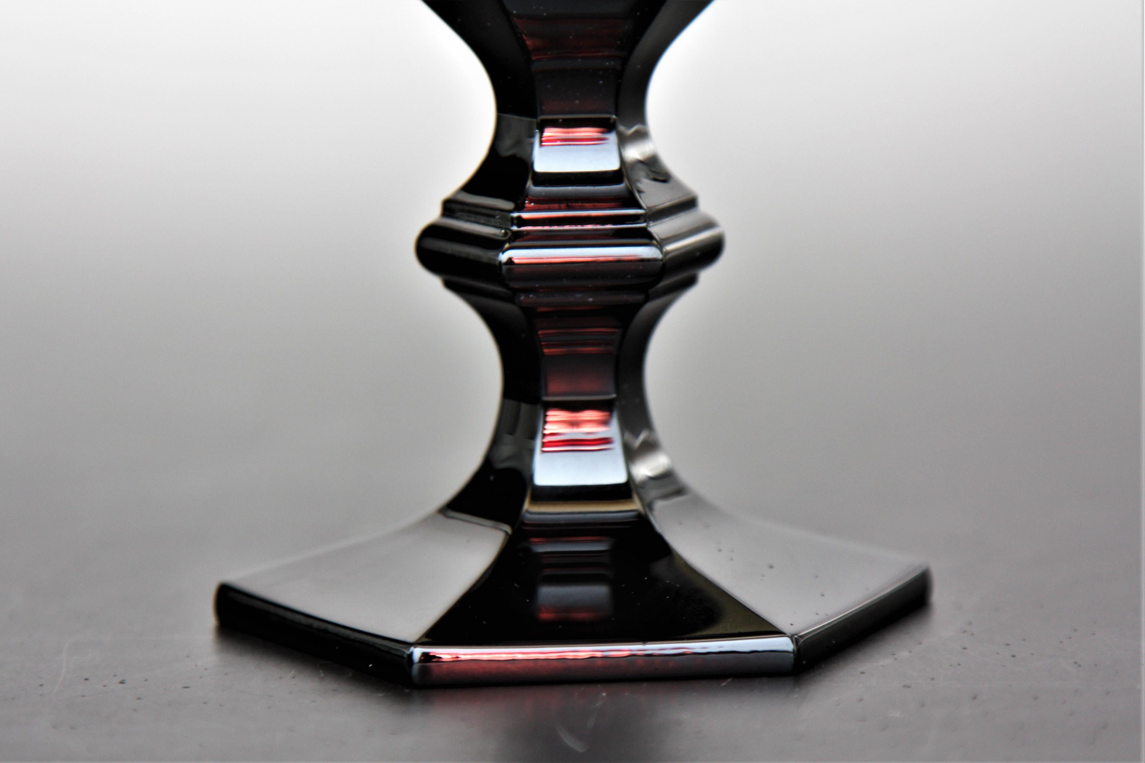 Crystal Set of 6 Wine glasses in Baccarat black crystal Harcourt Imparfait model