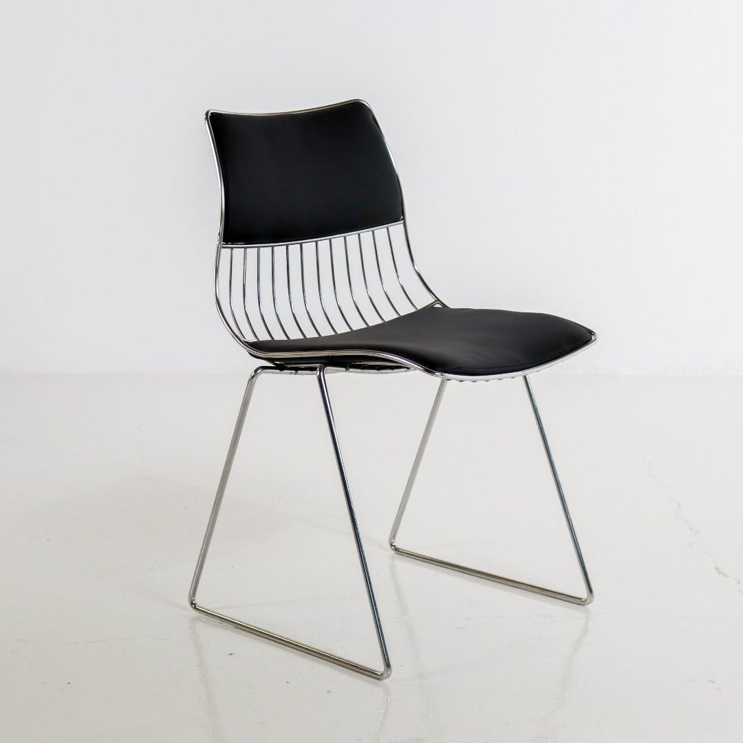 Set of 4 Wire Dining Chairs by Rudi Verelst for Novalux 1970s For Sale 4