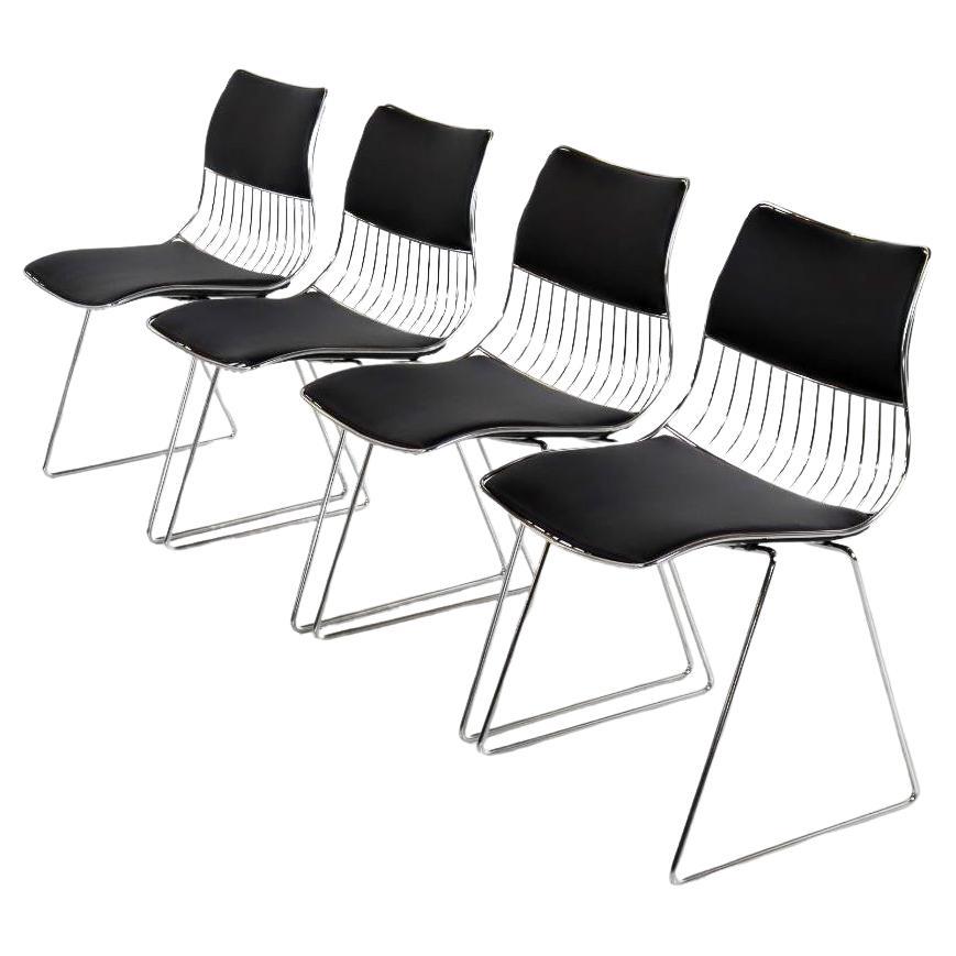 Set of 4 Wire Dining Chairs by Rudi Verelst for Novalux 1970s For Sale