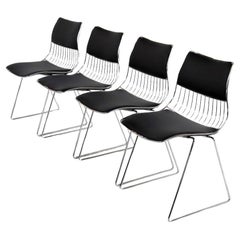 Set of 4 Wire Dining Chairs by Rudi Verelst for Novalux 1970s