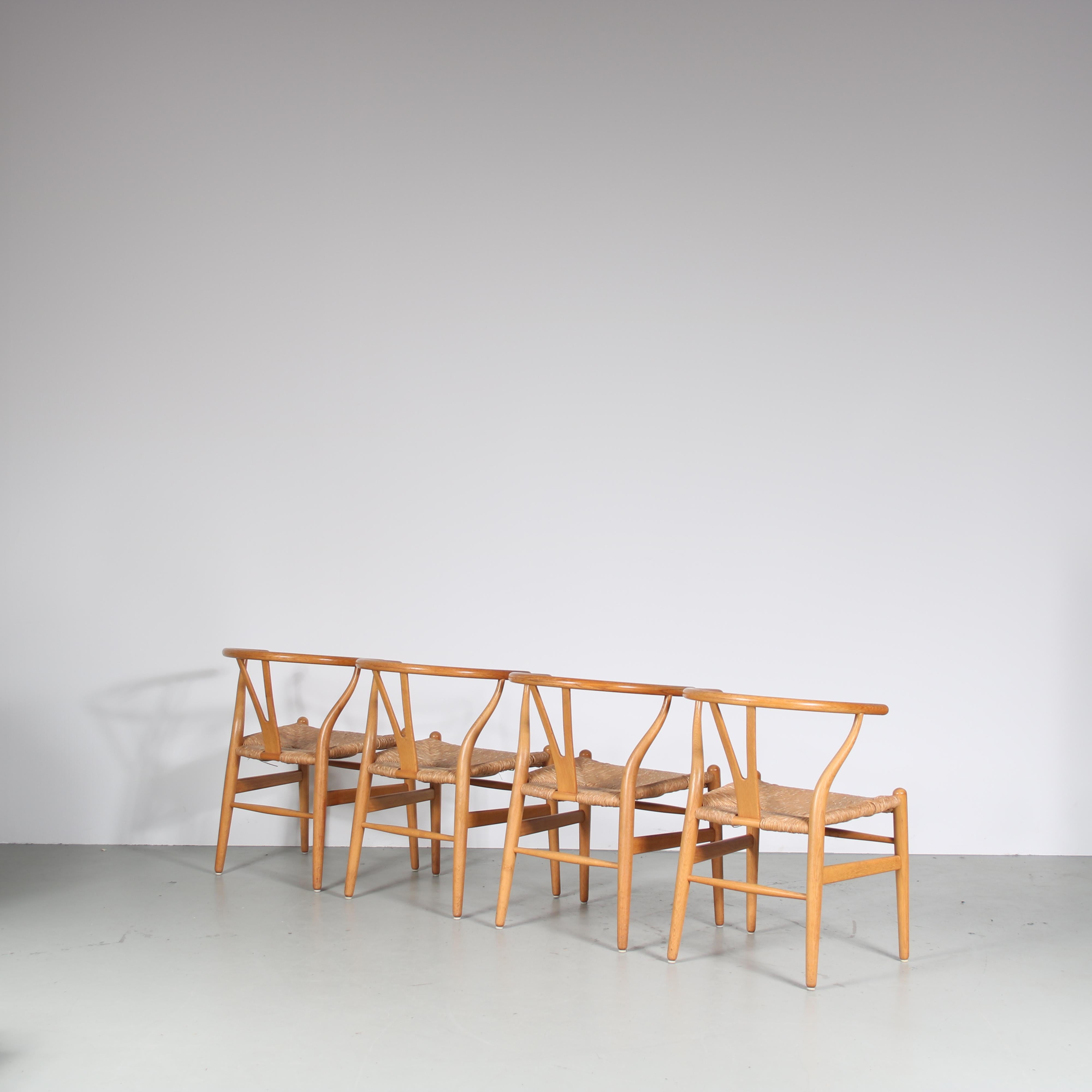 Danish Set of 4 “Wishbone” Chairs by Hans J. Wegner for Carl Hansen, Denmark 1970