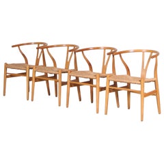Set of 4 “Wishbone” Chairs by Hans J. Wegner for Carl Hansen, Denmark 1970