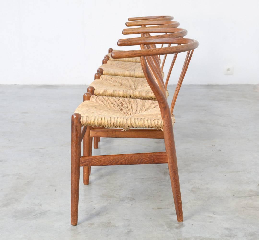 Mid-Century Modern Set of Four Wishbone Chairs by Hans J. Wegner for Carl Hansen