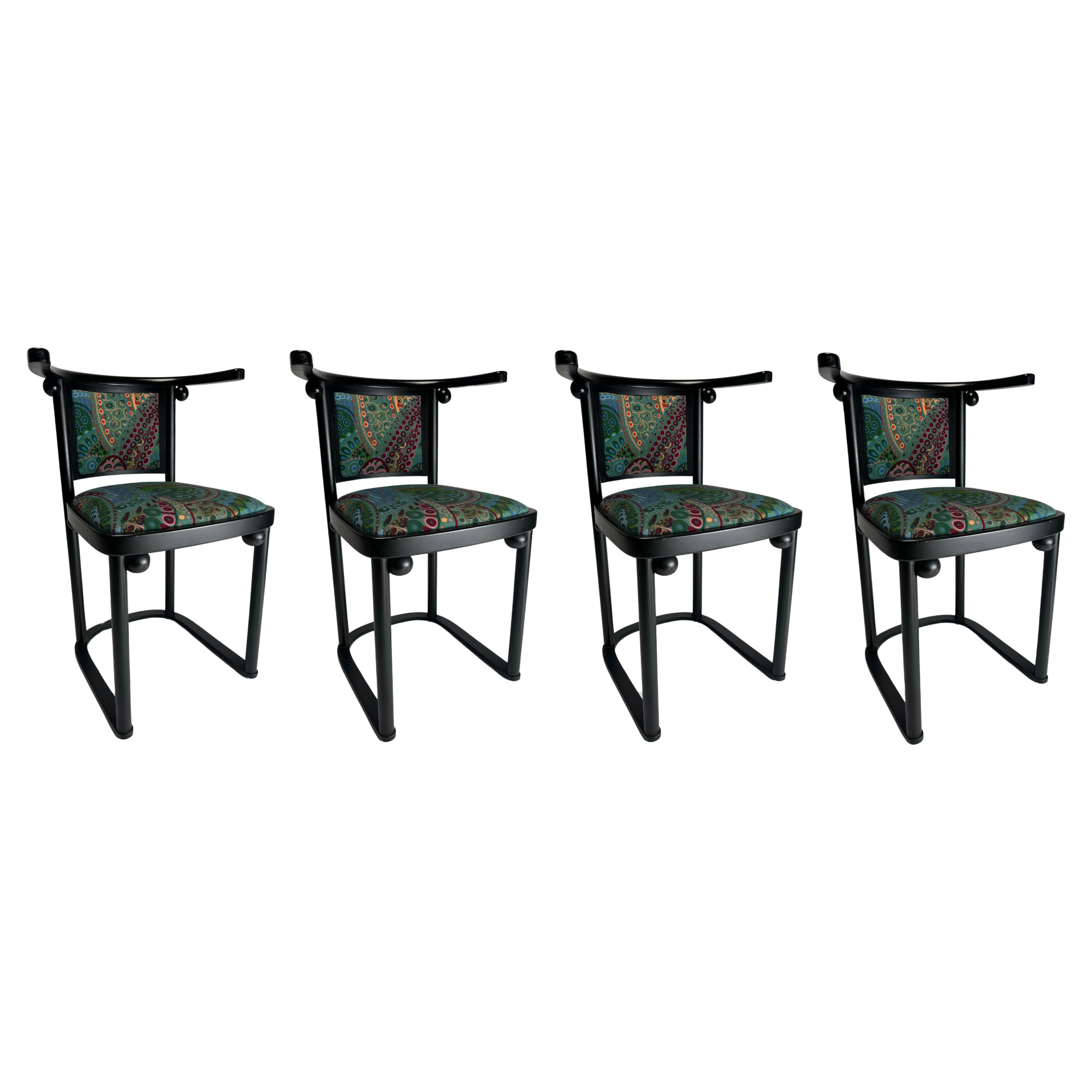Set of 4 Wittmann Fledermaus Chairs by Josef Hoffmann (Customizable)