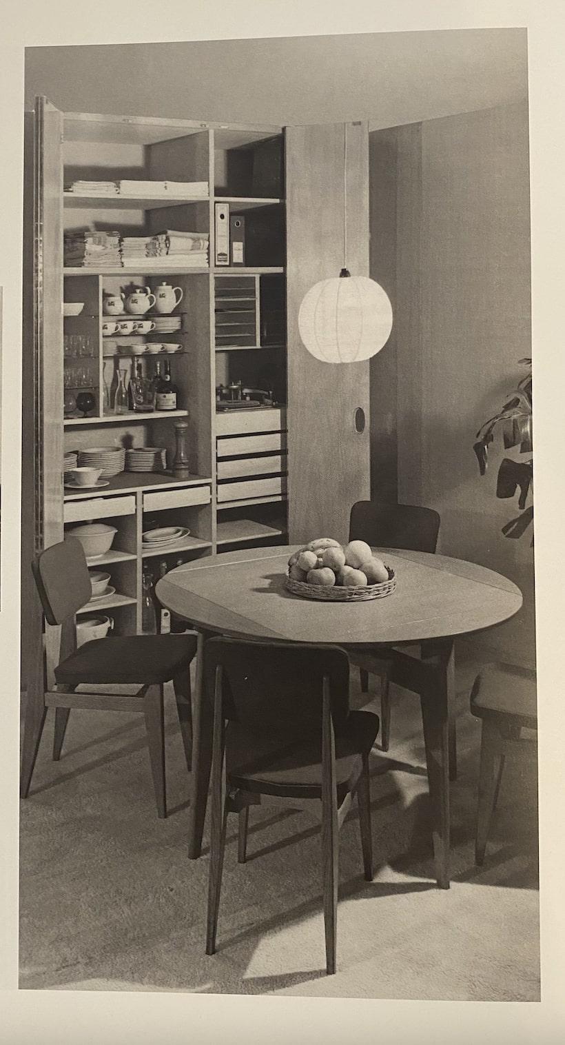 Ensemble de 4 chaises en bois et tissu par Marcel Gascoin, Arhec, années 1950 en vente 6