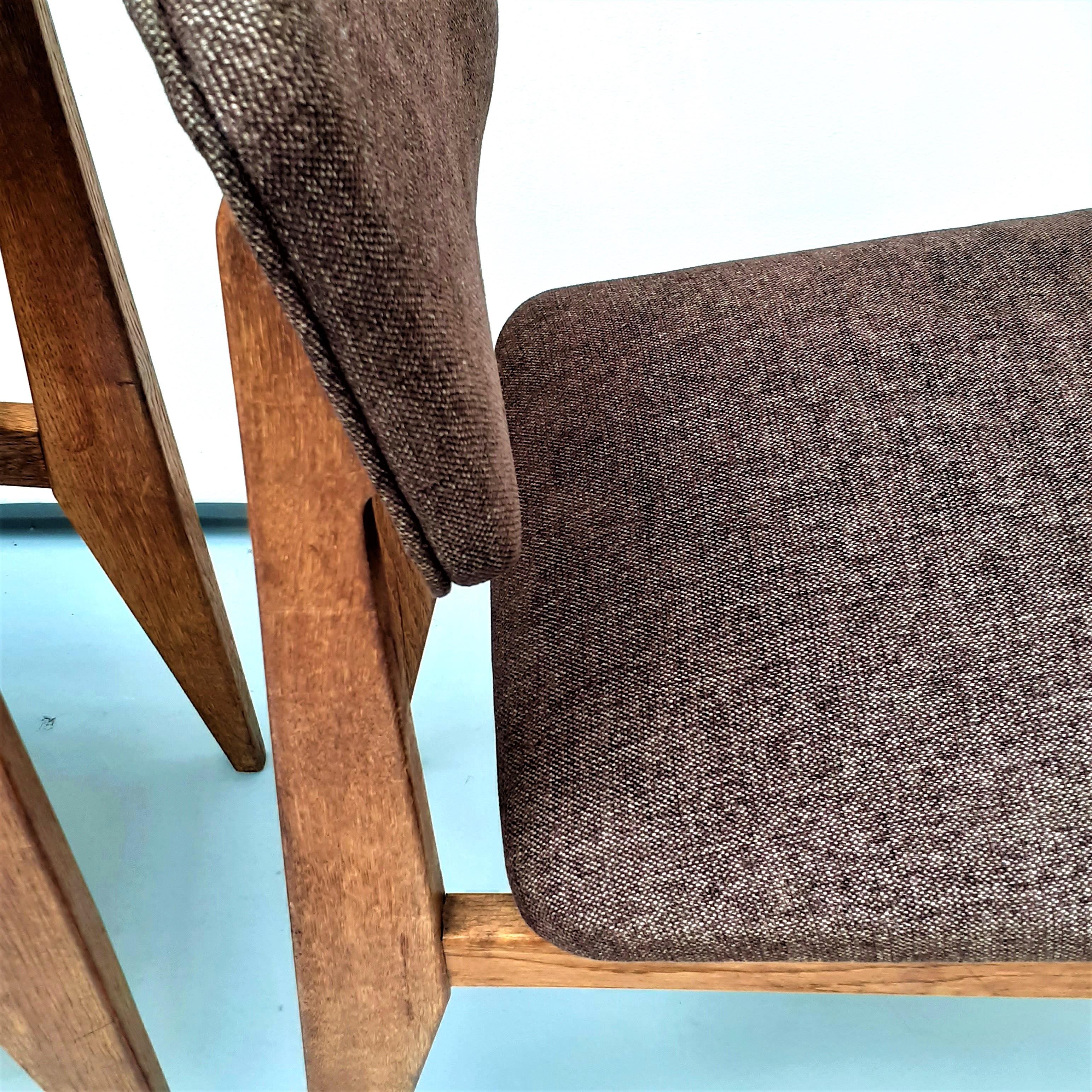 Set di 4 sedie in Wood e tessuto di Marcel Gascoin, Arhec, anni '50 in vendita 3