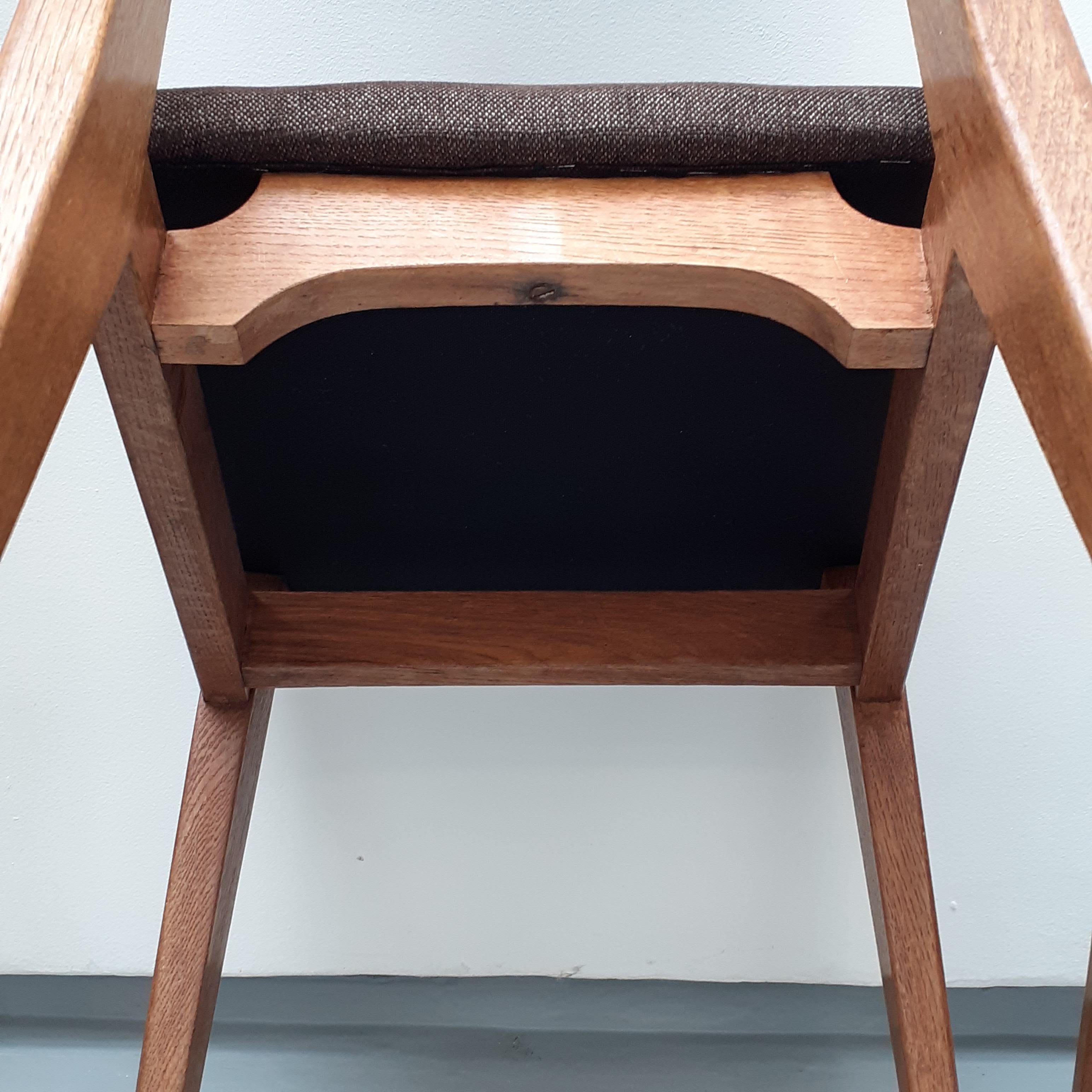 Set di 4 sedie in Wood e tessuto di Marcel Gascoin, Arhec, anni '50 in vendita 4