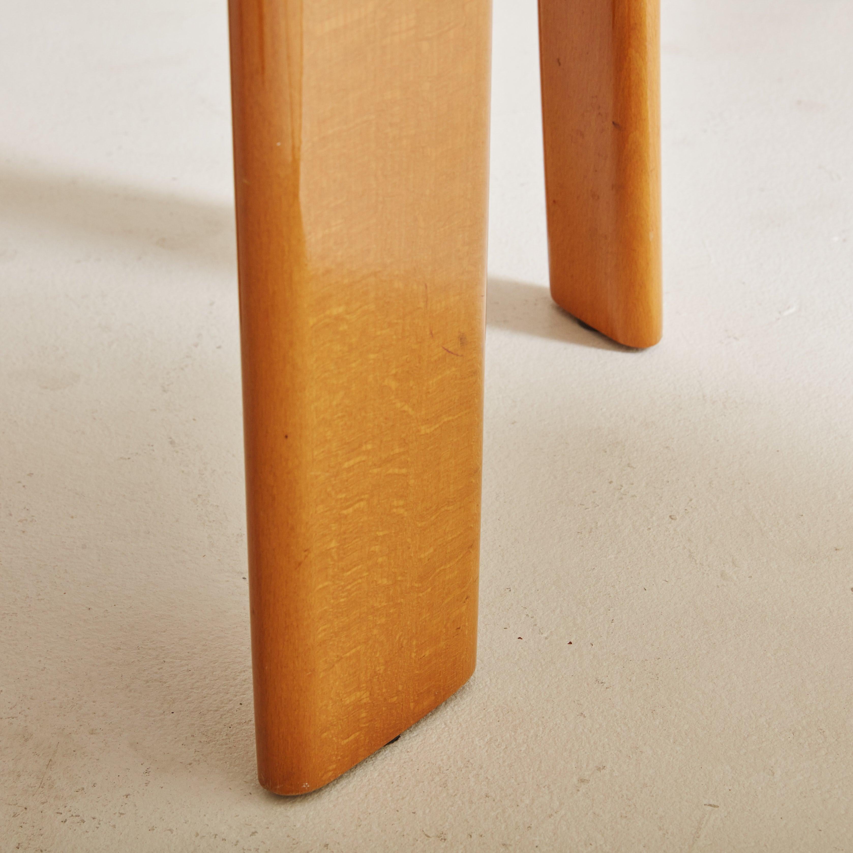 Ensemble de 4 chaises de salle à manger en Wood + cuir noir Attribué à Pierre Cardin en vente 2