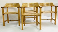 Mid-Century Modern Set of 4 Wood Chairs, European Design, Circa 1970