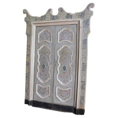 Set di 4 ante enormi laccate Wood, marmo grigio e finto con cornice, Italia