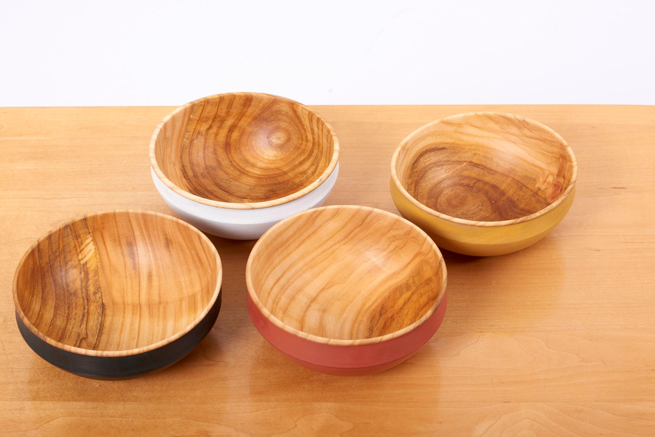 Contemporary Set of 4 Wooden Bowls by Fabian Fischer, Germany, 2020 For Sale