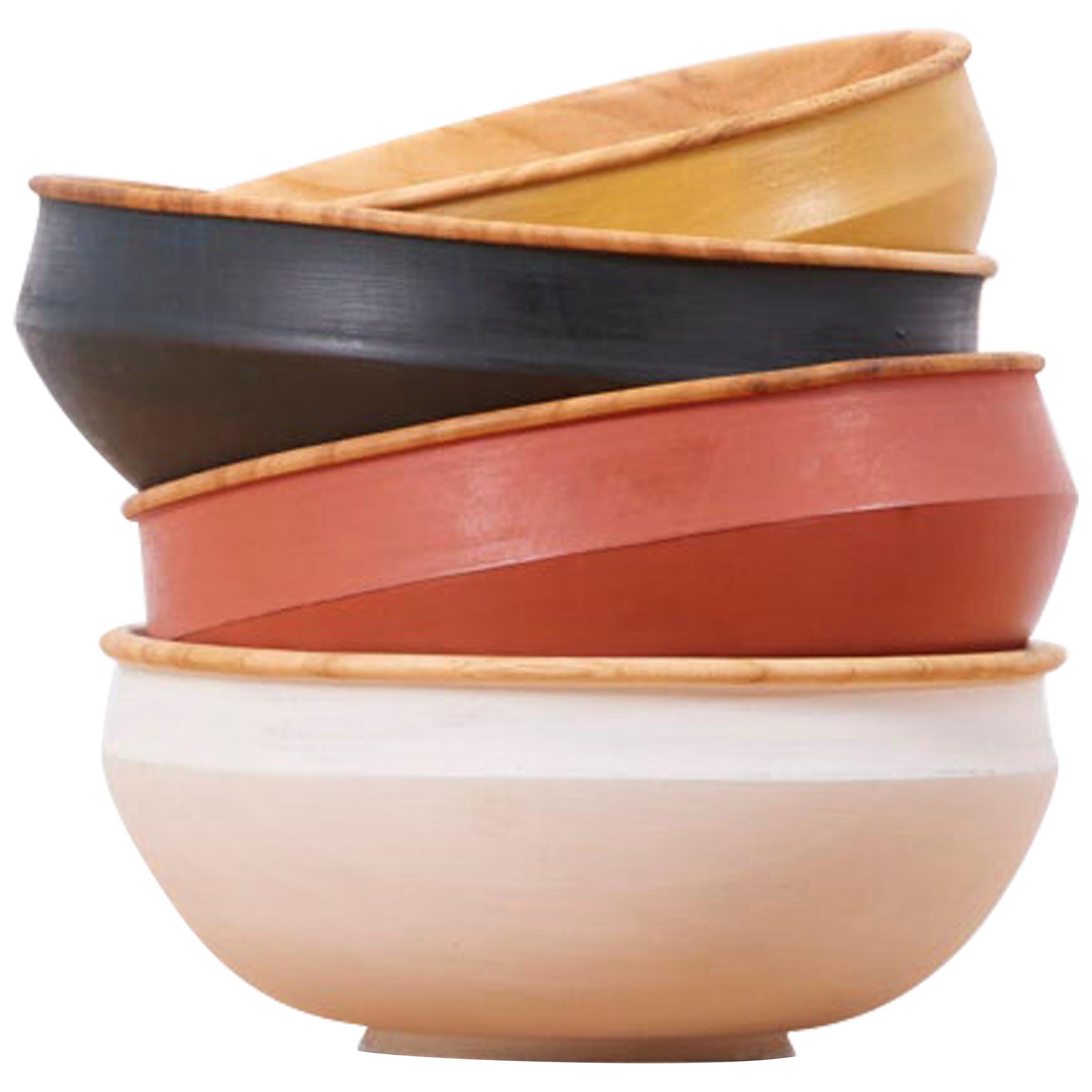 Set of 4 Wooden Bowls by Fabian Fischer, Germany, 2020