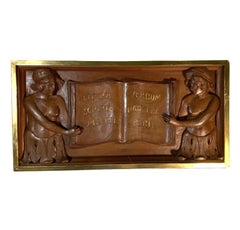 Set of 4 wooden carve panels