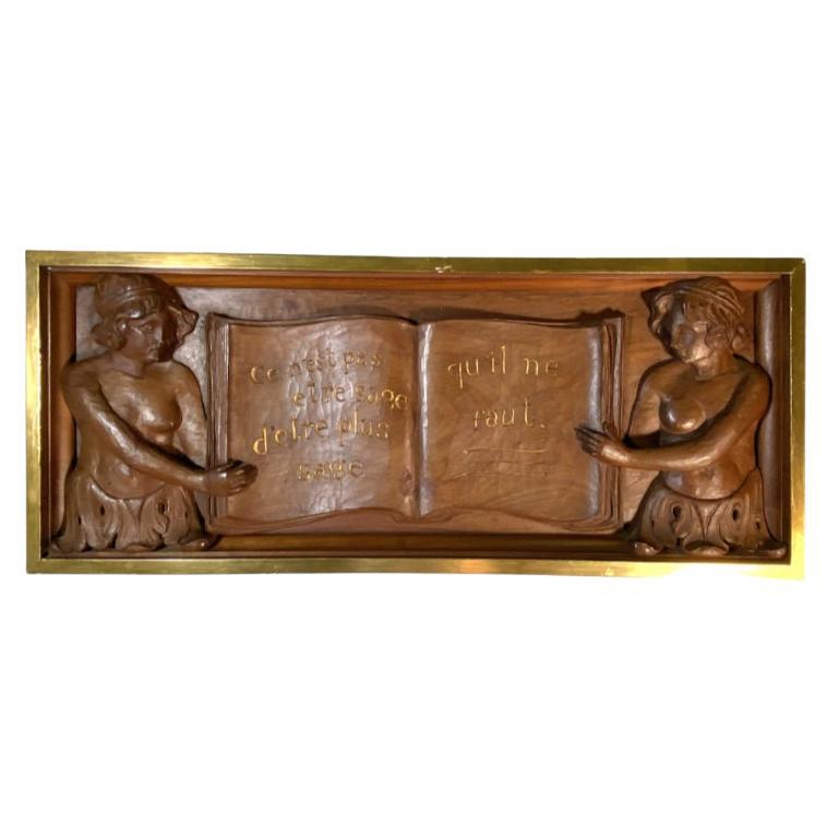 Set of 4 wooden carve panels