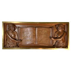 Set of 4 wooden carve panels