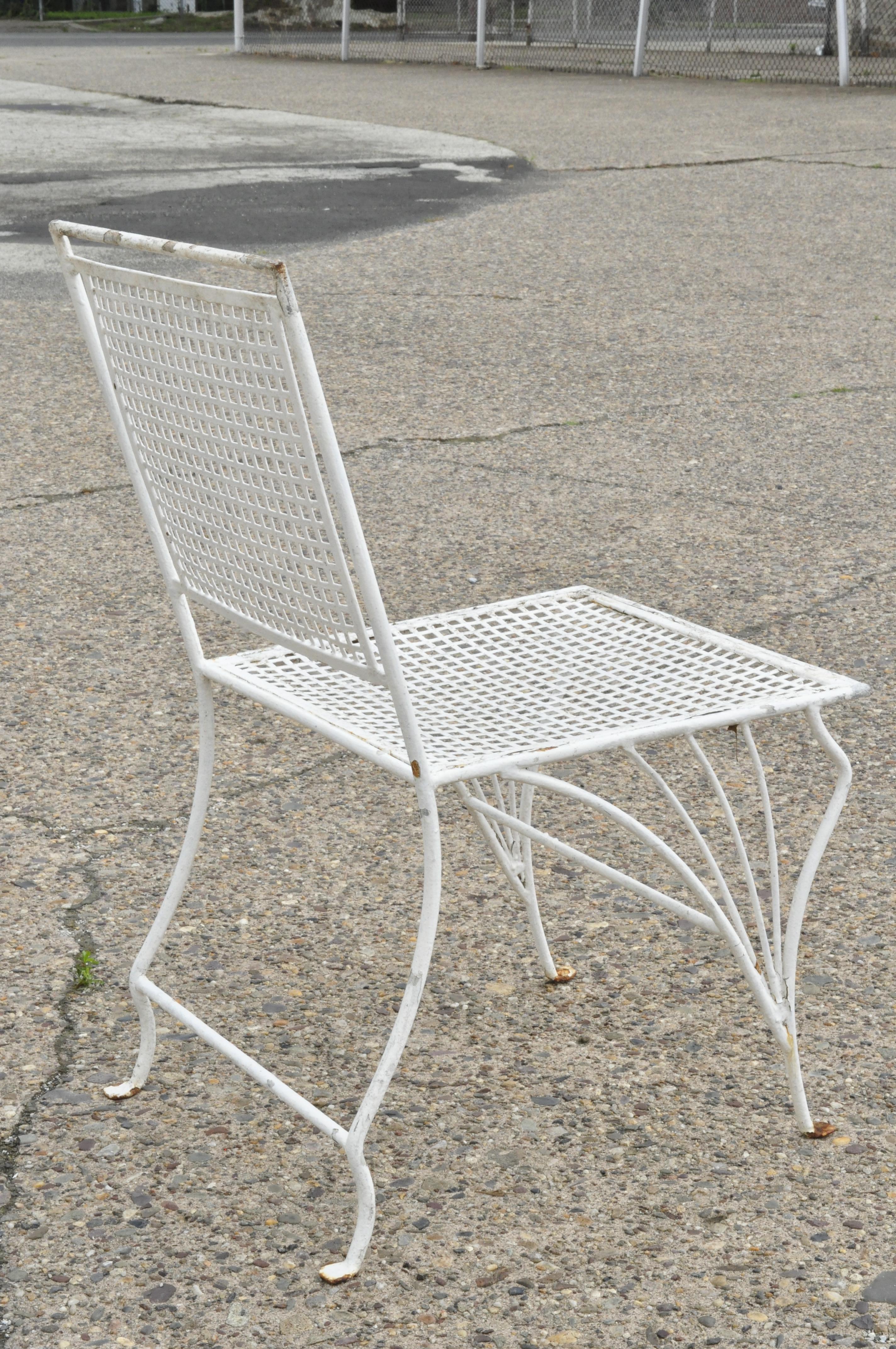 Set of 4 Wrought Iron Art Nouveau French Style Garden Patio Dining Chairs 1