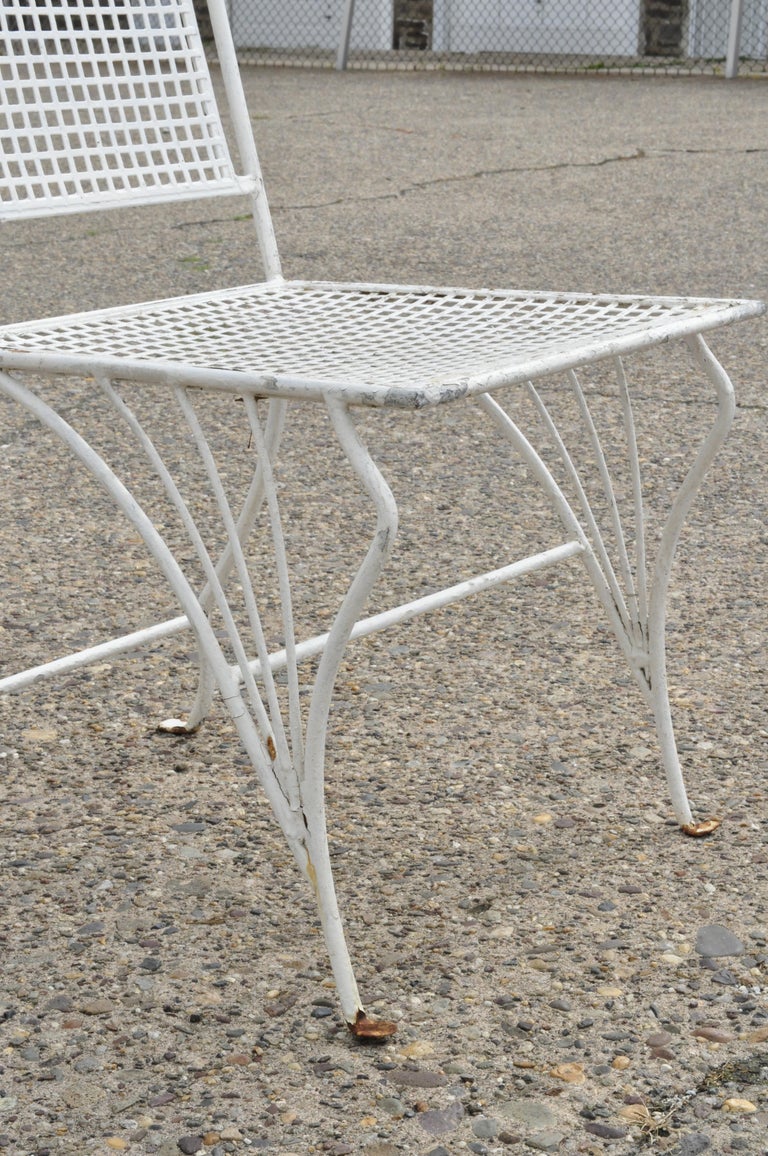 Set Of 4 Wrought Iron Art Nouveau French Style Garden Patio Dining