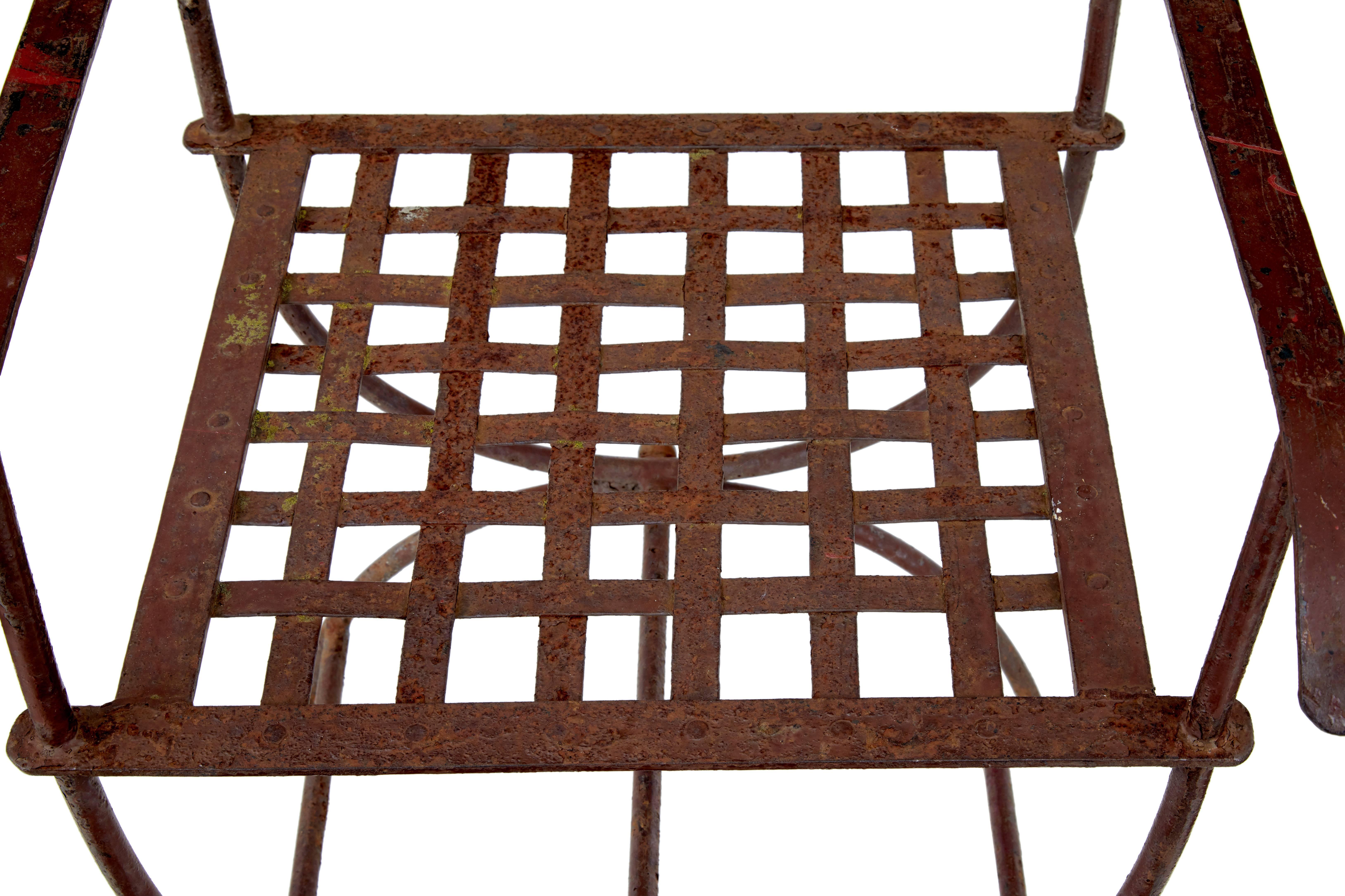 Set Of Four Wrought Iron Decorative Garden Chairs For At 1stdibs