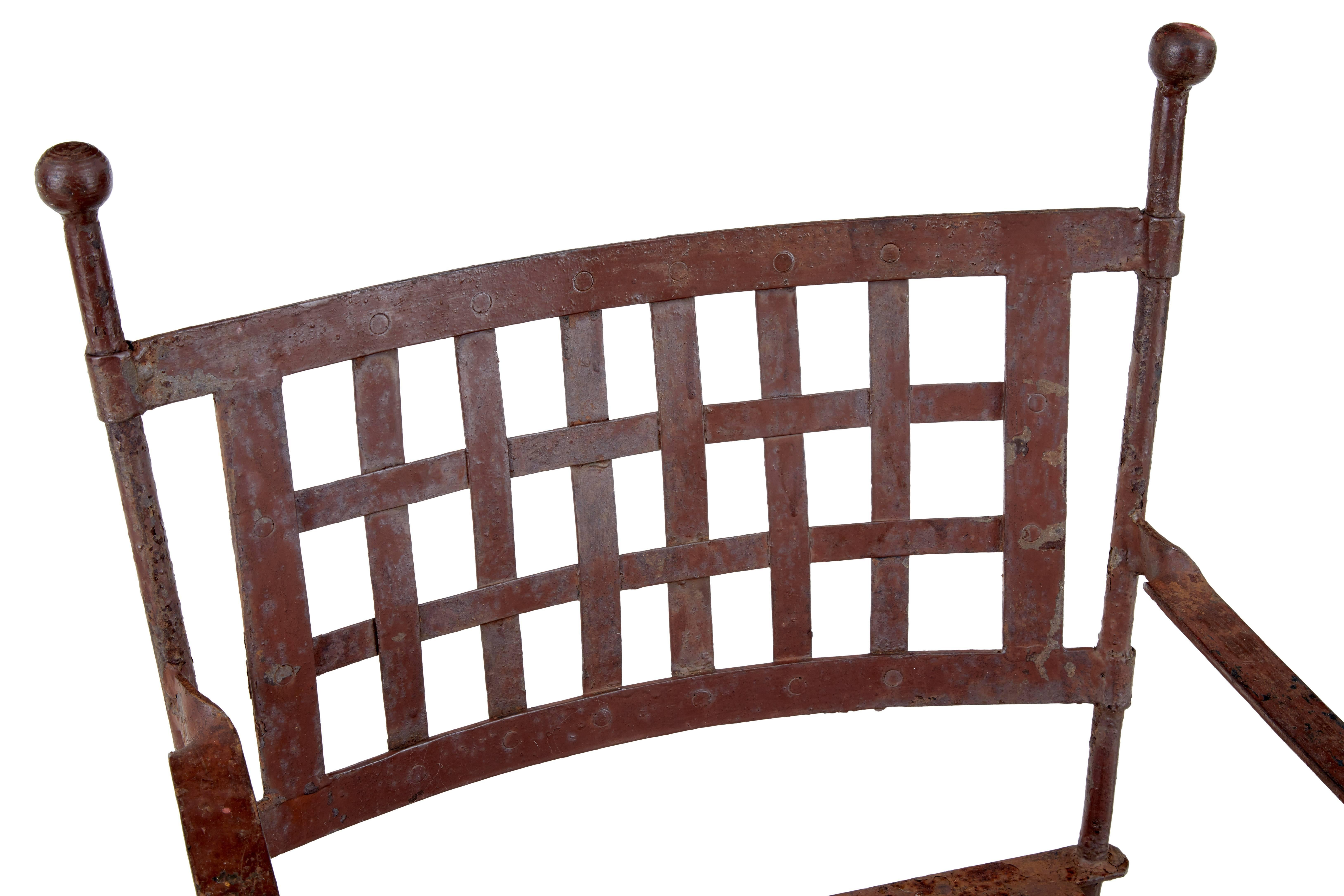 Set of Four Wrought Iron Decorative Garden Chairs In Good Condition In Debenham, Suffolk