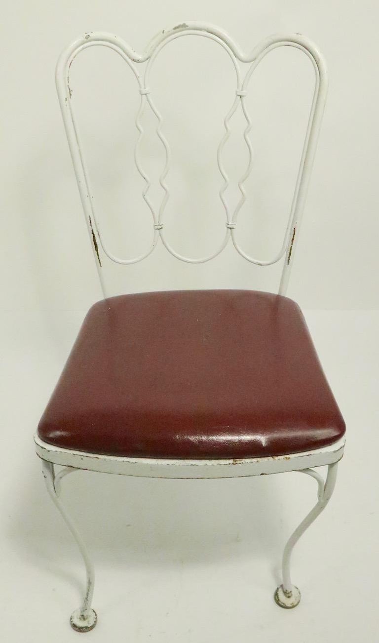 Set of 4 Wrought Iron Dining Chairs by Lee Woodard For Sale at 1stDibs